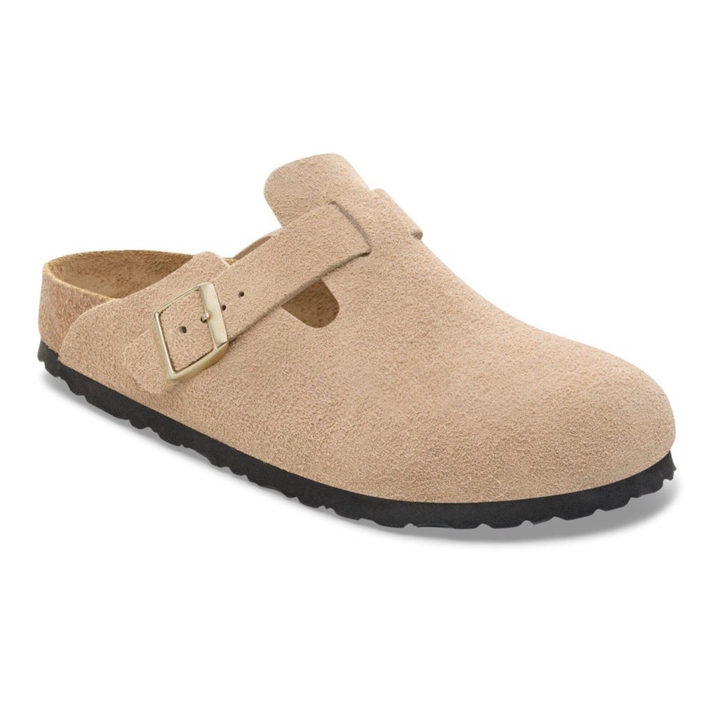 Sandcastle Suede Birkenstock Boston soft footbed, Buckle Sandals - Picture 4 of 4